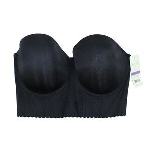 Parfait 36D Underwire Elissa Strapless Control Fit Padded Women's Bra NWT Black